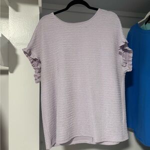 Lavender Ruffle Sleeve Top